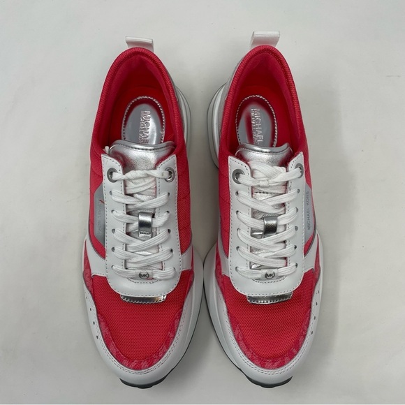 Michael Kors Flynn Trainer Lace Up Sneakers MK Signature Geran Multi NWT - Picture 11 of 13